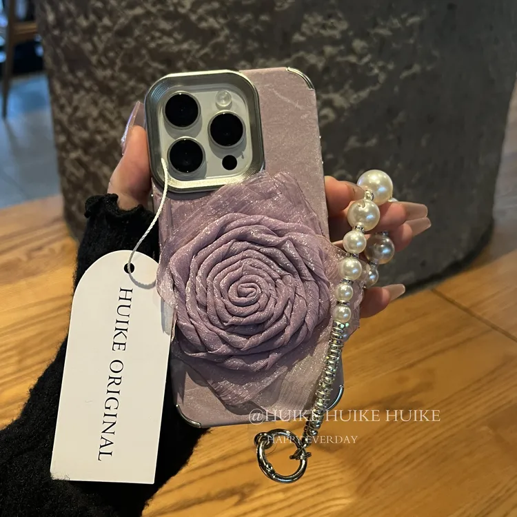 小众设计感丝巾玫瑰适用苹果16手机壳iphone15/14/13promax12手提