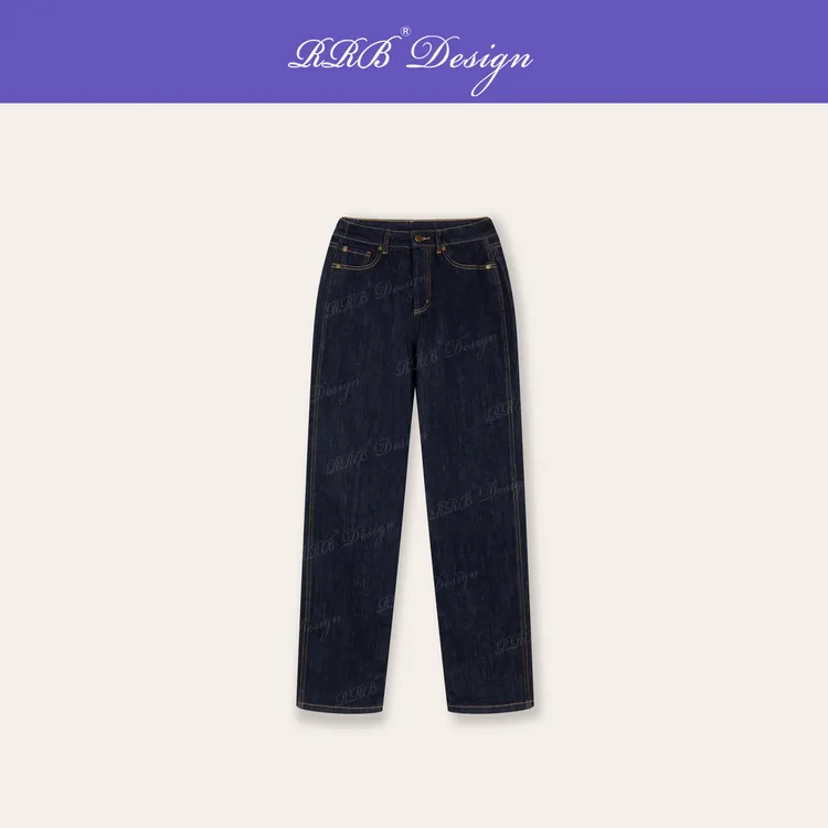 RRB Design「牛仔本色」环保原色棉复古显瘦百搭修身显瘦直筒牛仔裤