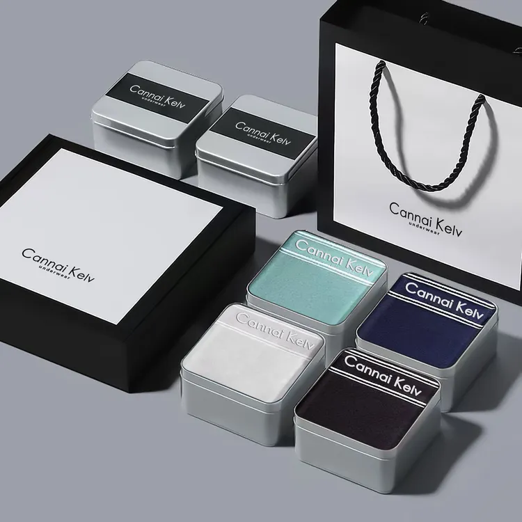 CanneiKelv秋冬男士内裤纯男款棉平角透气高端抑菌薄款礼盒装