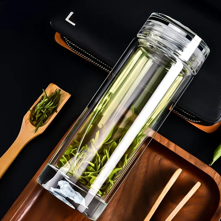 升级加厚十二生肖高档男女双层隔热玻璃杯便携车载水杯透明泡茶杯