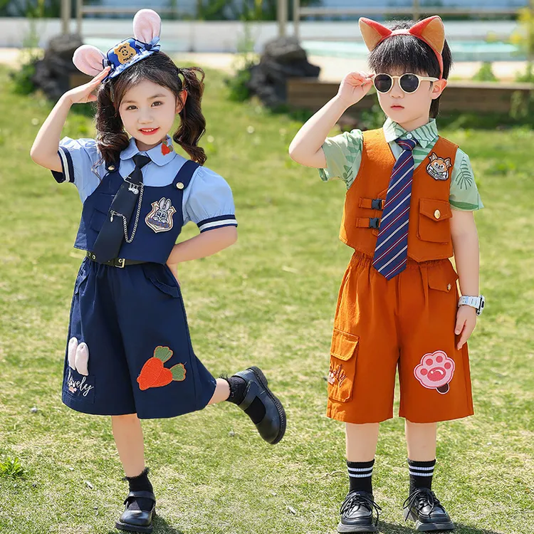 男女童尼克狐狸兔子警官夏季套装表演服疯狂动物城迪斯尼游园拍照