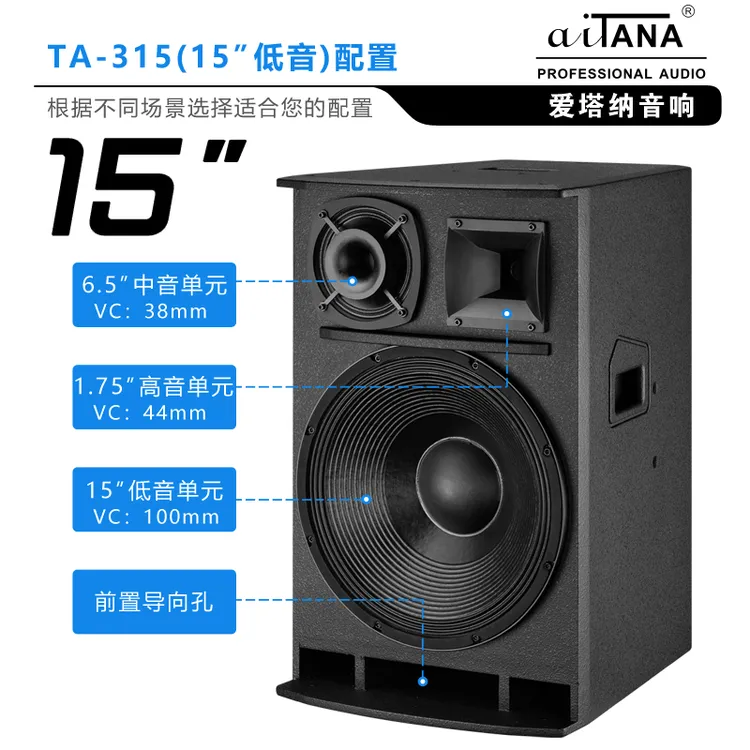 aiTANA意大利爱塔纳15寸三分频音箱舞台演出专业音箱酒吧k歌唱歌