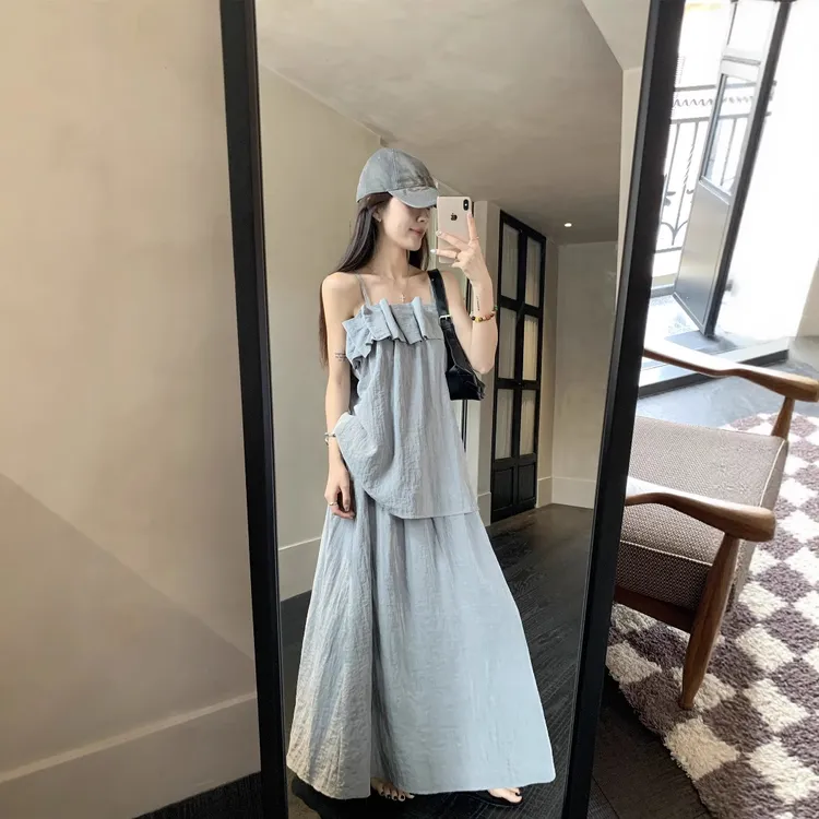 套装吊带显瘦气质夏季时尚女装2025夏季新款韩系风清冷高级感穿搭