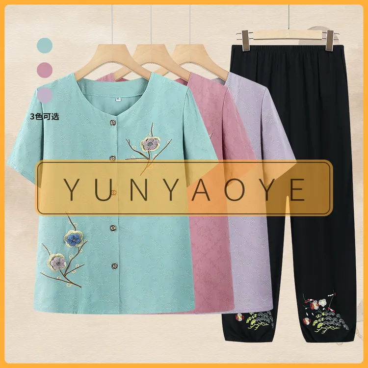 6纯棉全棉100%妈妈装小衫夏季薄款短袖透气亲肤中年气质开衫国风