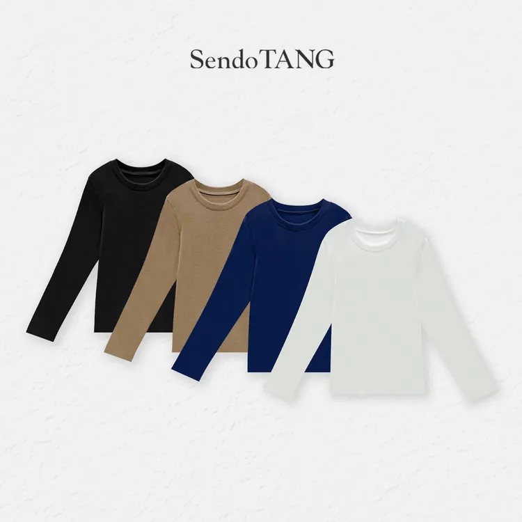 圆领长袖T恤【长期主义】大码宽松打底衫显瘦遮肉简约百搭秋冬上衣