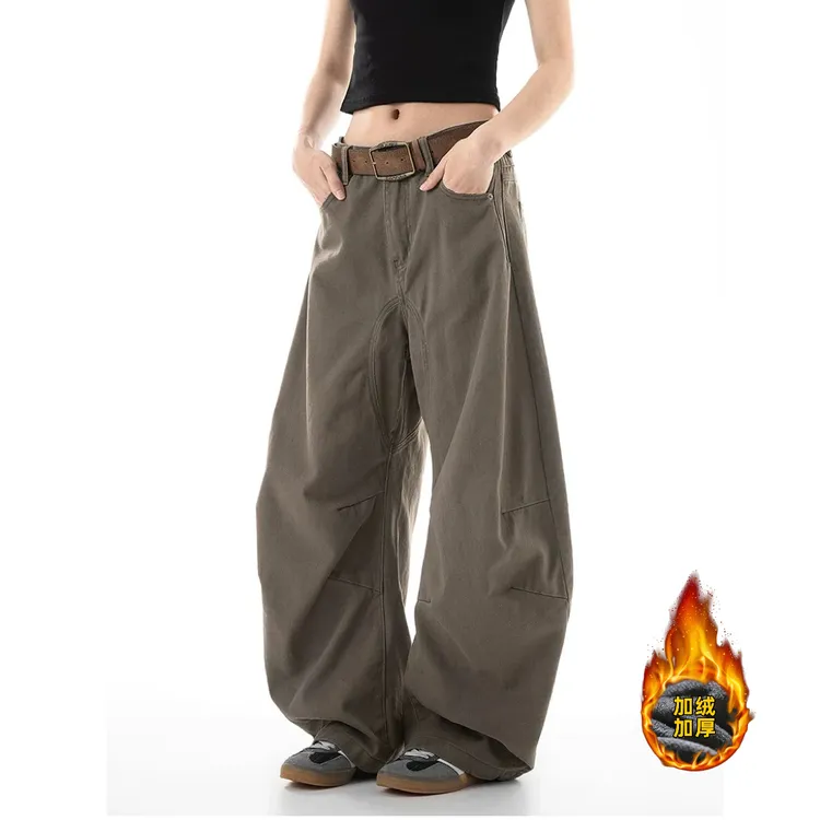 NOMIO美式复古弯刀裤cleanfit休闲裤宽松百搭显瘦高腰垂感