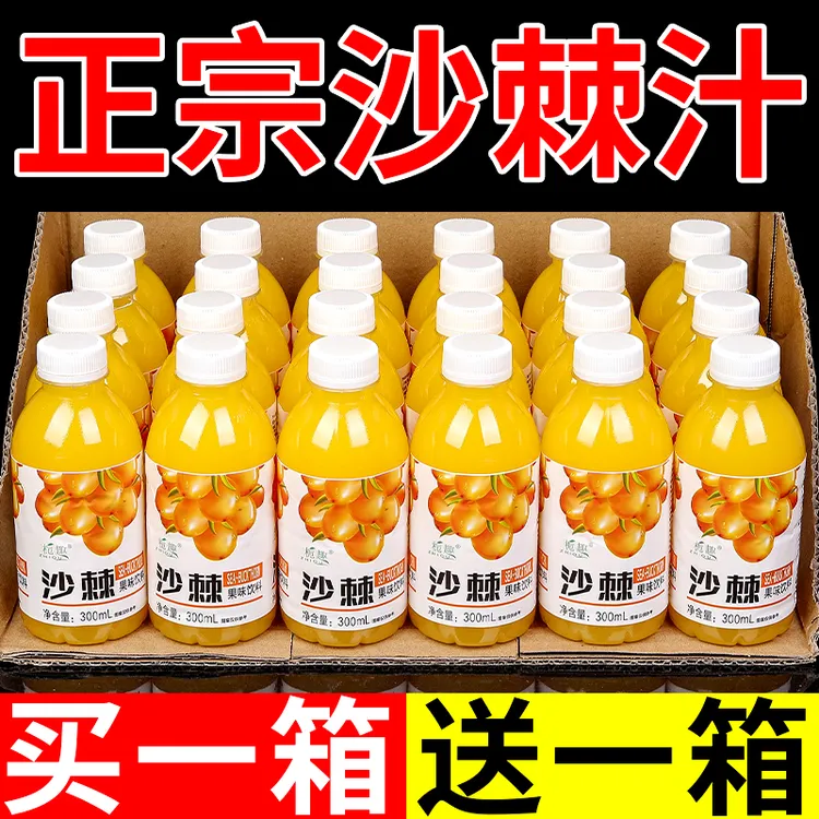 【包邮发货】新日期沙棘汁整箱300ml*9瓶批发网红同款沙棘果汁饮料