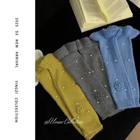 秋冬时尚钉珠堆堆袜女休闲百搭针织花边中筒袜5128