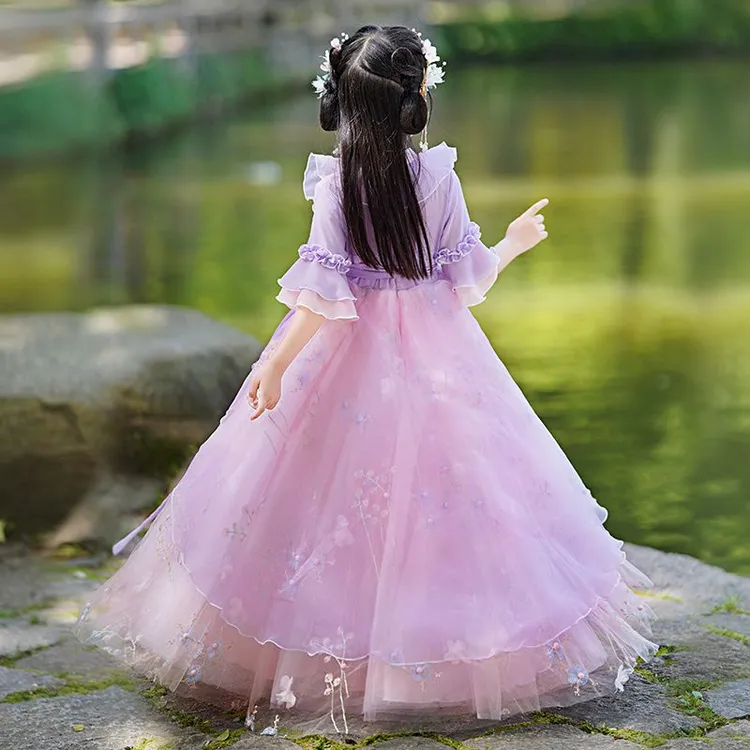热推儿童中秋节汉服夏季中国风唐装女童裙子2025新款古风超仙女孩