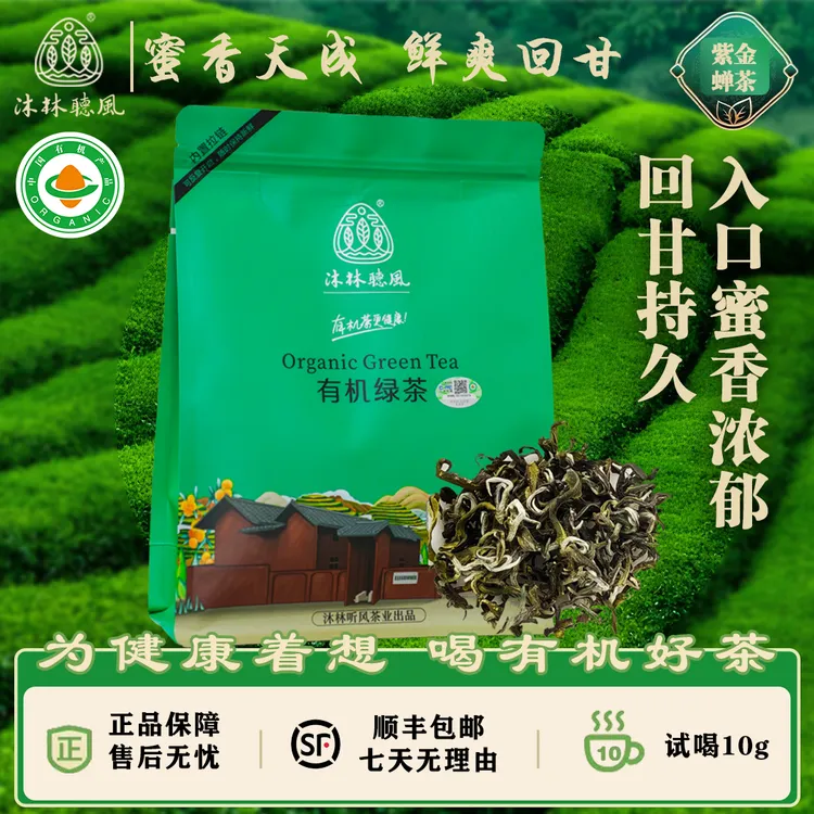 三星*紫金蝉茶蜜香绿茶鲜爽回甘花果蜜韵有机绿茶新茶2025禾黄茶