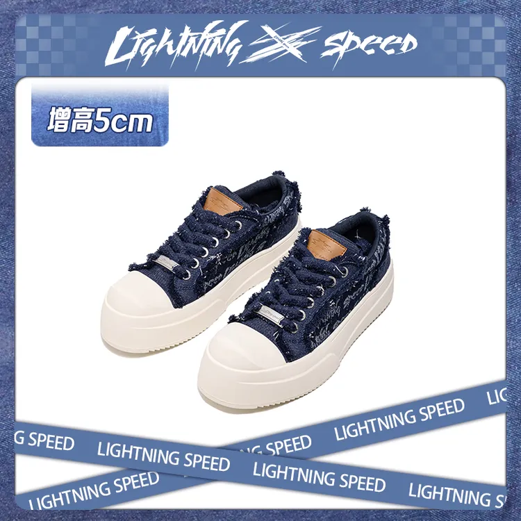 LightningSpeed时装周秀款牛仔老花小香风德比鞋明星款增高