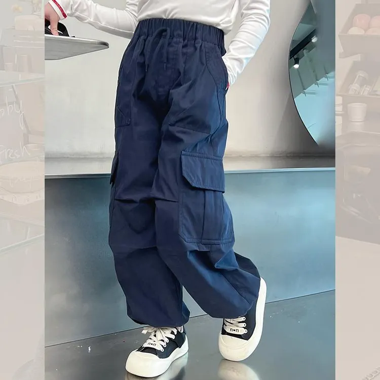 儿童洋气工装裤宽松休闲裤女中大童装长裤小女孩裤子2025春秋新款