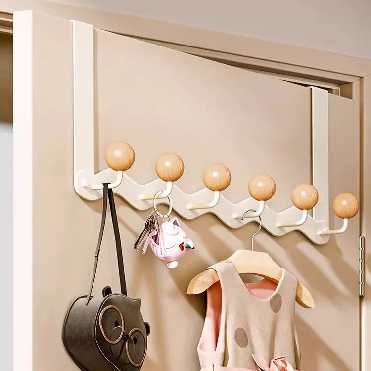门后挂衣架卧室免打孔门上墙壁衣服置物架进口房背后入户门后挂钩