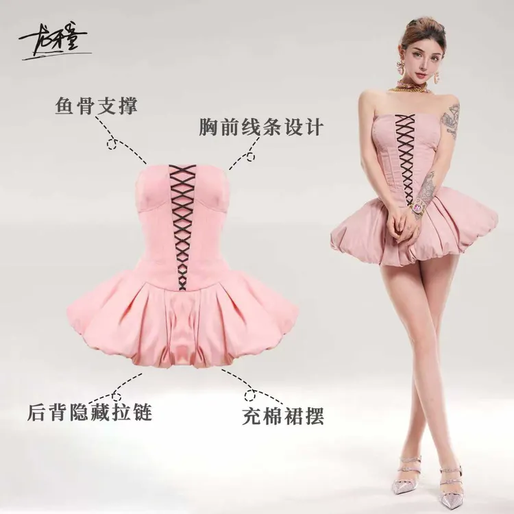 龙牙童推荐【萝拉法则】显瘦春秋小香风公主连衣裙辣妹性感纯欲甜辣