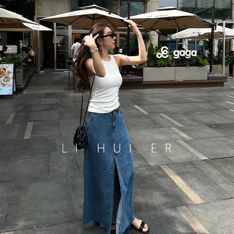 LiHuiEr李慧儿【里斯多明夏】2025高级气质小众夏季女牛仔半身裙DQ1