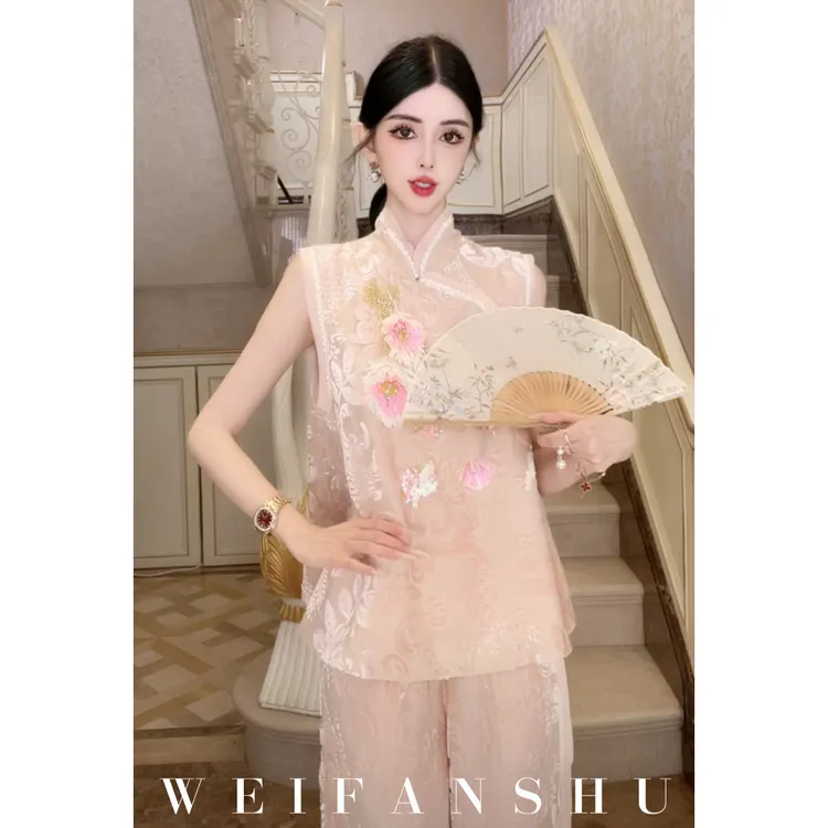WEIFANSHU/魏凡舒【中式名媛】夏季新款甜美气质新中式时尚国风套装
