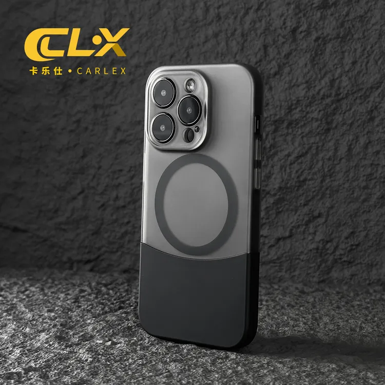 适用iphone16promax拼接撞色手机壳磁吸苹果15肤感磨砂防摔保护套