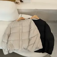 【墨涵精选2】韩版双拉挡风圆领显瘦减龄休闲羽绒服8023