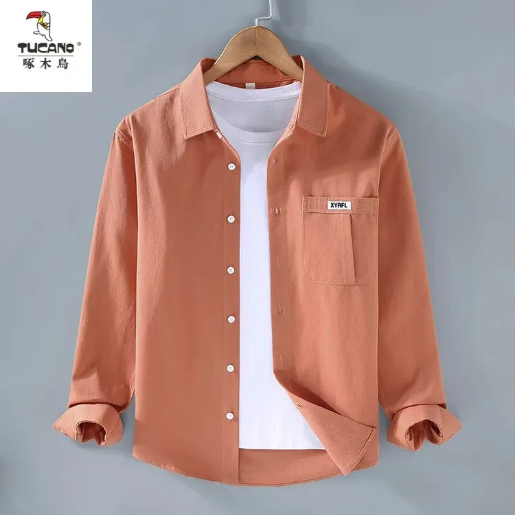 啄木鸟高品质2025秋季新款衬衫休闲衬衣外套长袖衬衫百搭宽松