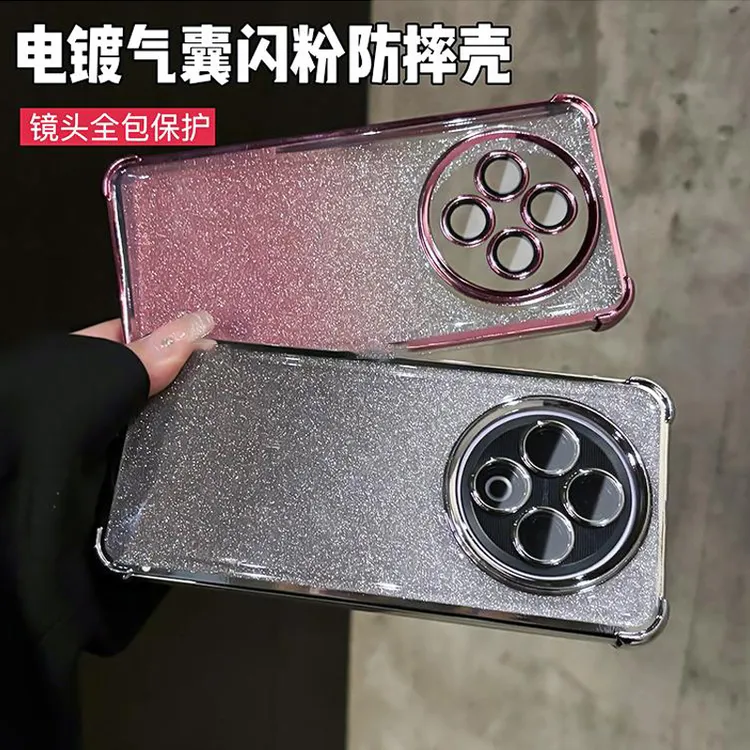 四角气囊防摔闪粉电镀适用于vivoY500手机壳电镀简约镜头全包