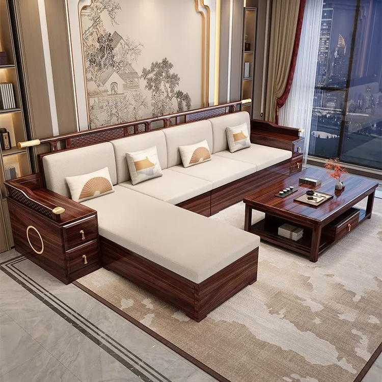 新中式紫金檀木实木沙发小户型2025年新款客厅储物木质秋季焕新