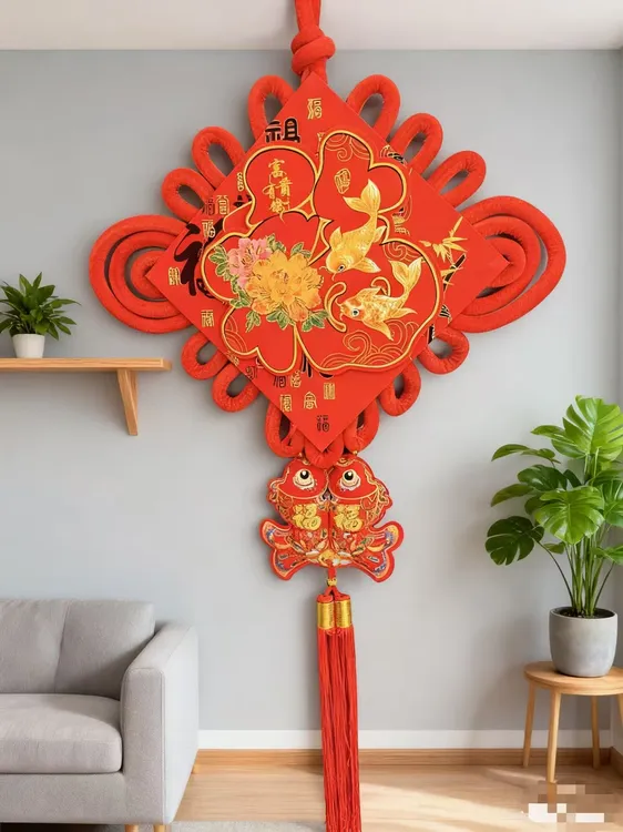 30#富贵金鲤鱼中国结【一个】春节年货挂件装饰