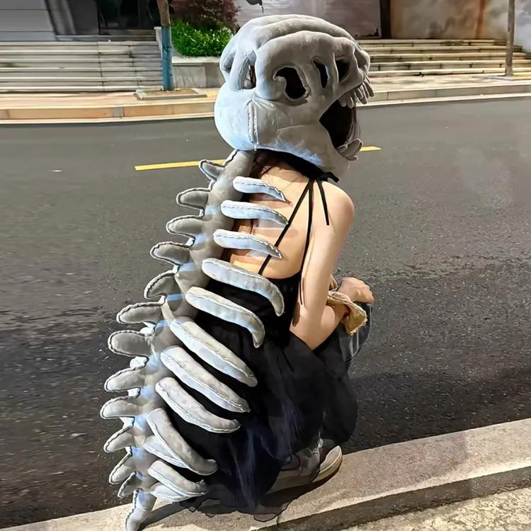 鹿晗同款恐龙骨架玩偶搞怪骨骼头套娃娃cos衣服毛绒玩具生日礼物
