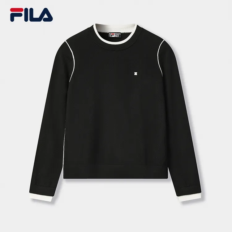 Fila/斐乐女士户外休闲运动修身内搭冬季简约编织衫 F11W543403F