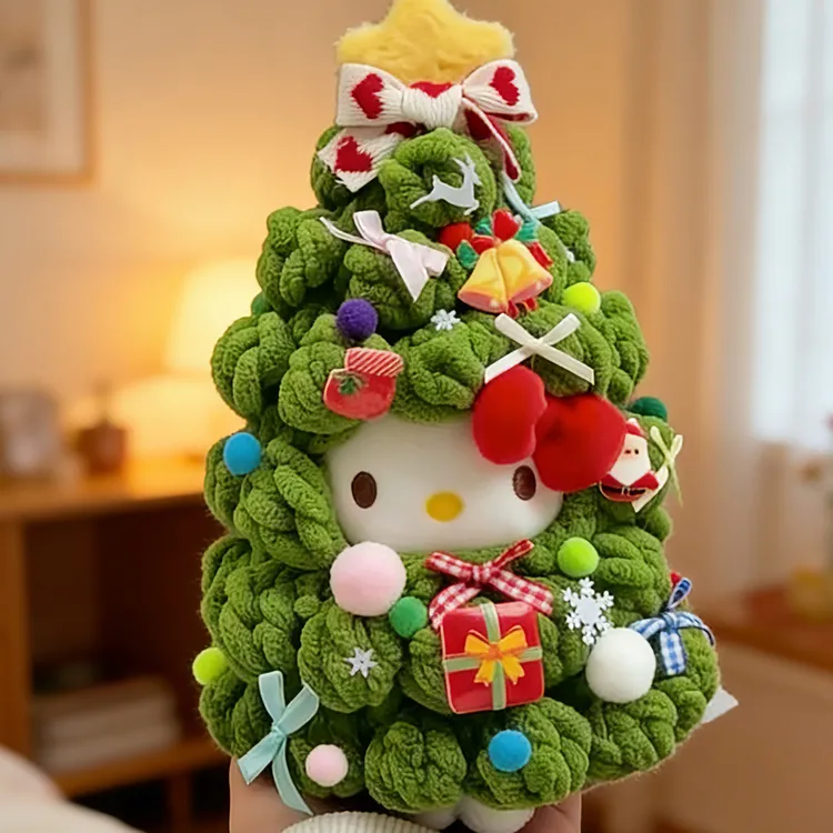 正版圣诞树HelloKitty包包挂件可爱diy玩偶生日礼物钥匙扣