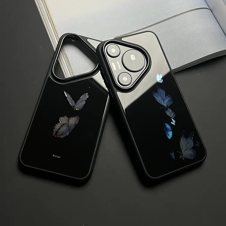 ⌈蓝羽幻蝶⌋新中式适用于华为系列手机壳小众高级感P70pro/pro+