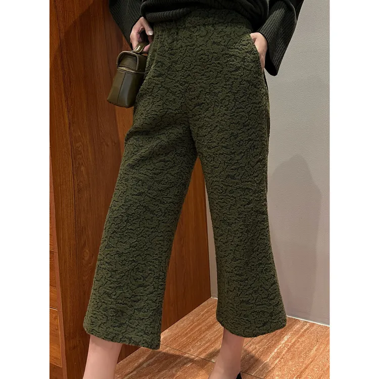 AME  中古理石纹裤    新古典主义压纹维多利亚糯米裤ZD11KZYL871