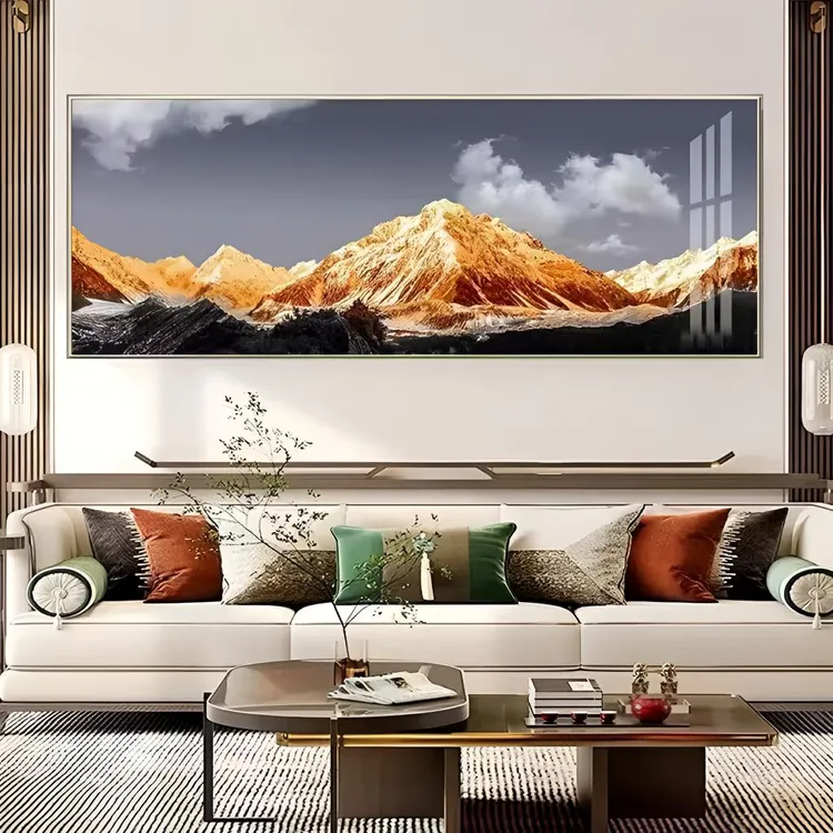 高端大气客厅沙发背景墙挂画背有靠山现代简约高端大气墙面装饰画