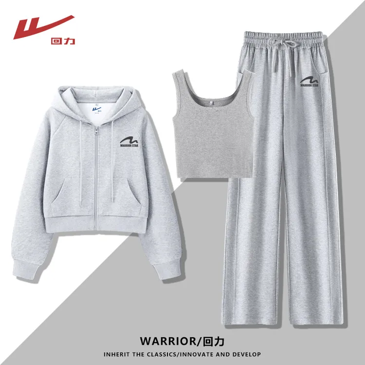 回力运动休闲套装女装春季洋气衣服女修身显瘦简约百搭学院风穿搭