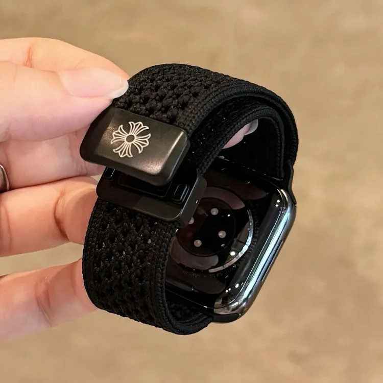 克罗锌透气尼龙磁吸苹果手表表带适用于Apple Watch11S89iwatch10