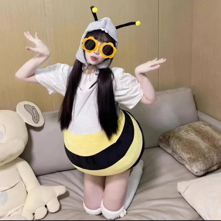 bee蜜蜂人偶小蜜蜂鲨鱼公仔玩偶衣服穿戴套装创意演出儿童成人