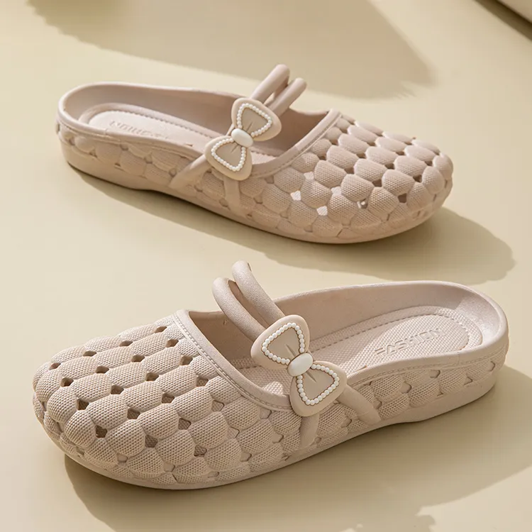 【季末清仓捡漏】蝴蝶结包头拖鞋2025洞洞鞋百搭软底透气凉拖鞋2586