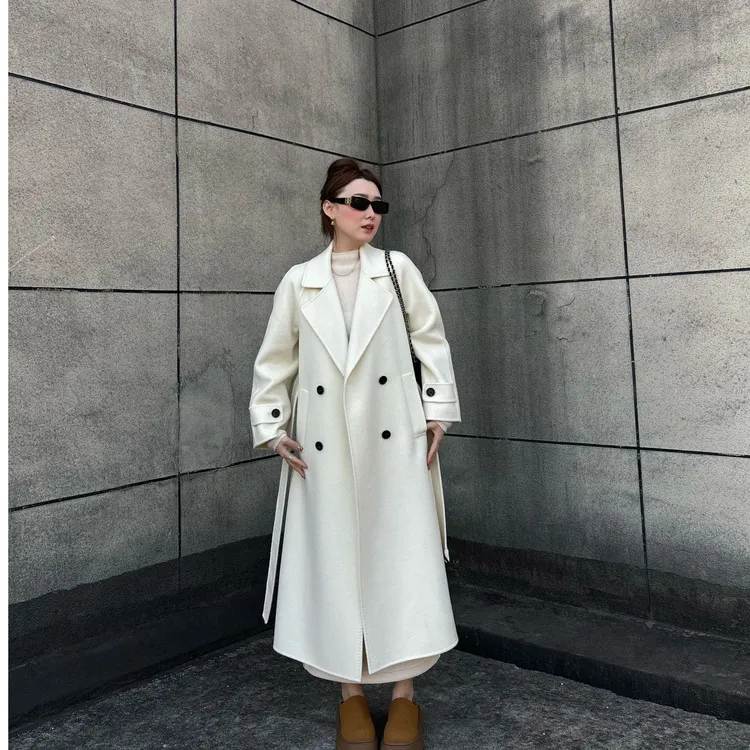 LP家高奢100山羊绒长款大衣百搭双面羊绒25新款显瘦显高镇店之宝