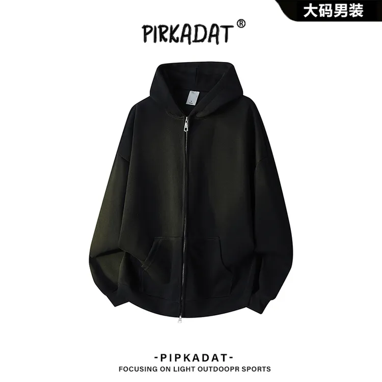 Pirkadat美式解构休闲宽松百搭夹克男2025秋季新款连帽开衫外套男