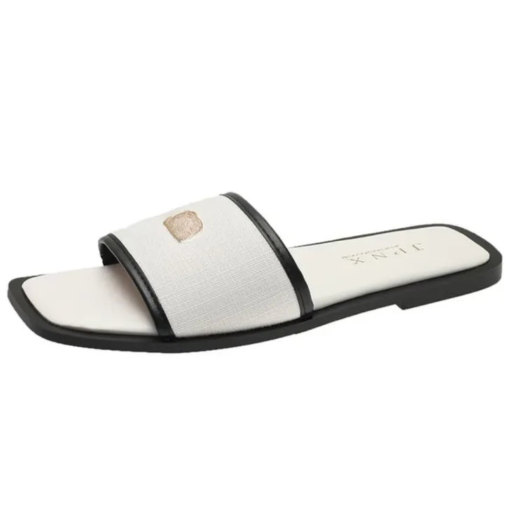 新款法式小香风一字拖2025夏季外穿软底百搭沙滩时尚潮流凉拖鞋