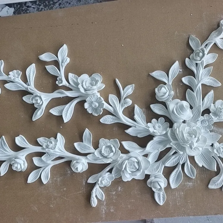 石膏玫瑰花背景墙