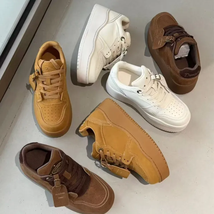 秋冬运动休闲板鞋厚底增高美拉德女鞋22589—（QYF）