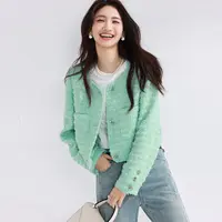 【衣衣专属】伊芙丽短款气质草绿小香风外套2025新款1F2110361