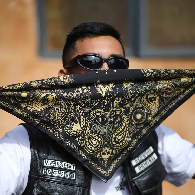 腰果花复古方巾面罩摩托车骑行面巾机车挂件原创嘻哈hiphop头巾