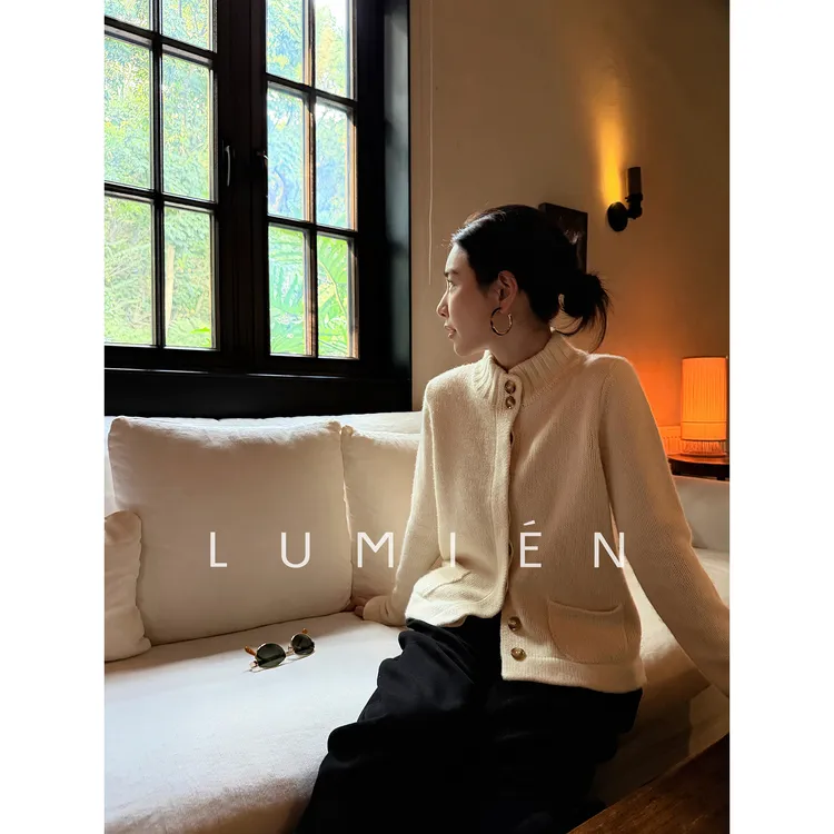 【LUMIEN 新品】立领羊毛羊绒保暖针织开衫外套LX5CSS076