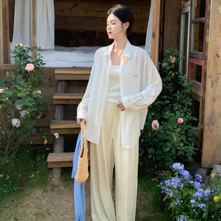 《100%莱赛尔天丝》暑假款 旅游 打卡 拍照 舒适 冰凉感 防晒衬衣