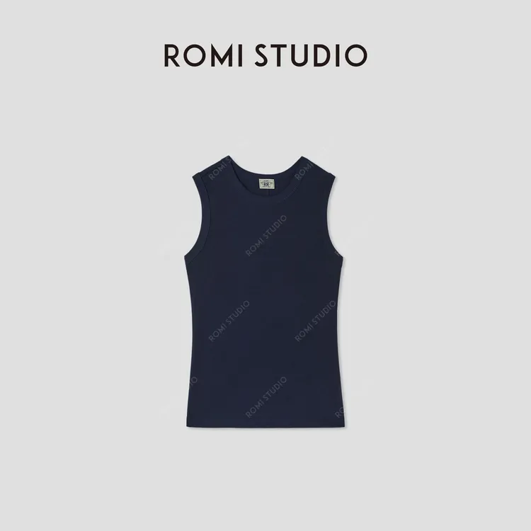 ROMI STUDIO“权威背心”棉质多色弹力罗纹圆领针织背心 RWCSSH2370
