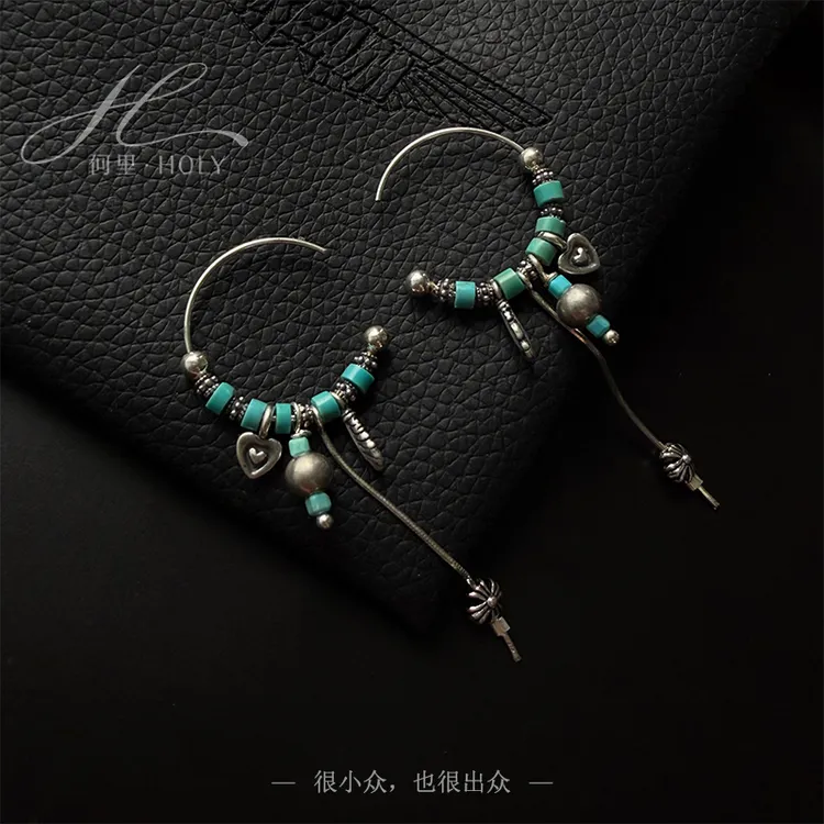 925银耳饰 【本真】原创设计小众复古民族风流苏波西米亚手工耳饰