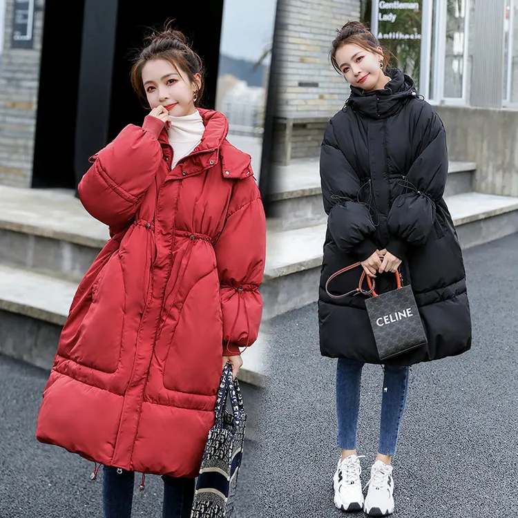 女款棉袄冬季大码韩版胖妞胖斤可穿连帽菱形格加厚中长衣棉服