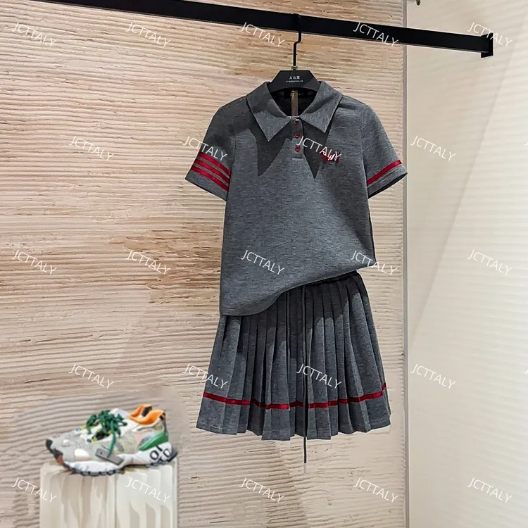 【宠粉价】夏季新款高定时尚短袖套装裙百褶裙两件套TZ-336