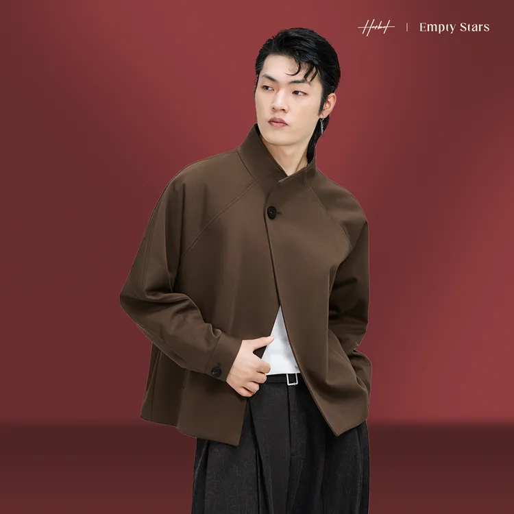 2025春季双色夹克外套立领男士外套雅丹风穿搭简约